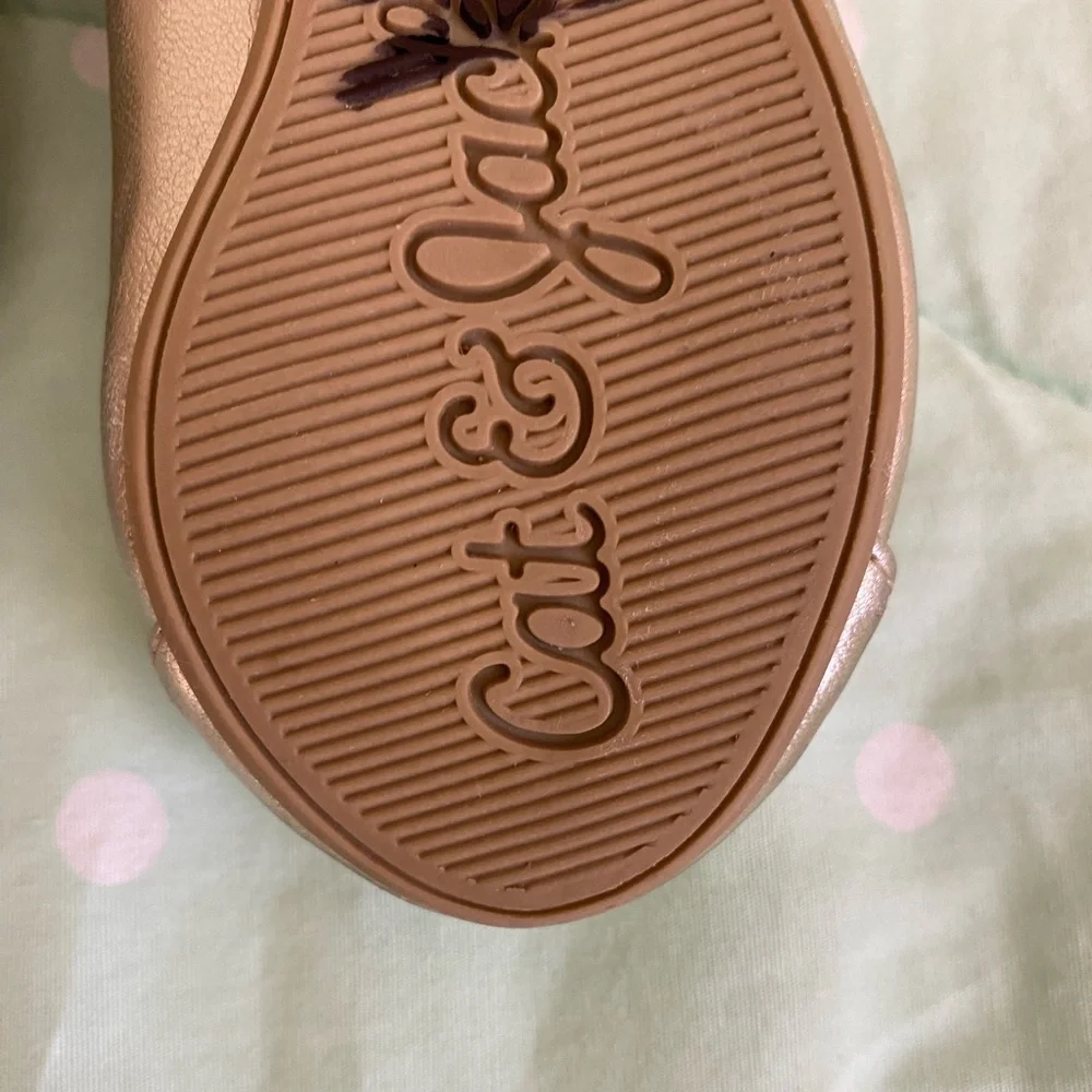 Toddler Baby Cat & Jack Girls Gold Bun Dress Shoes Size 5